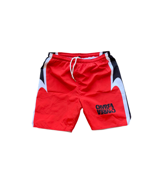 Red “Together” shorts